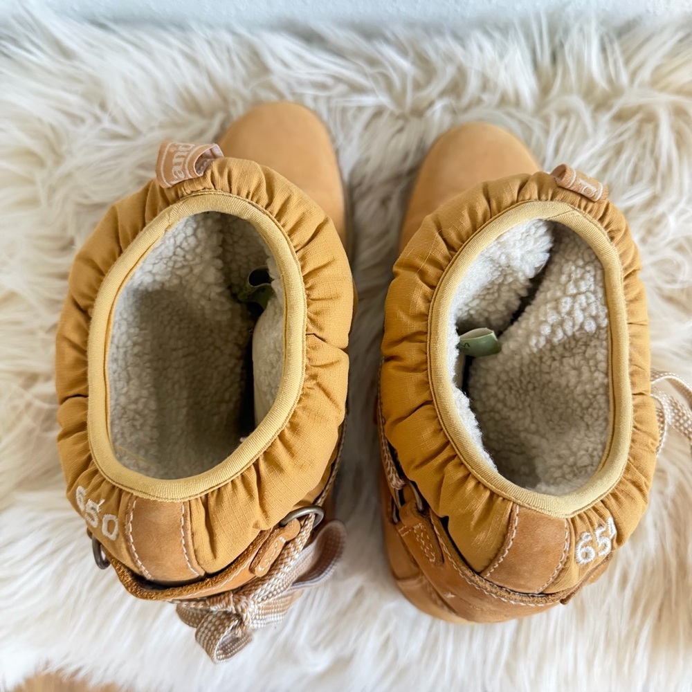 Timberland Shearling Lined Boots Wheat Tan Waterproof Lace Up 8.5M - Picture 2 of 7